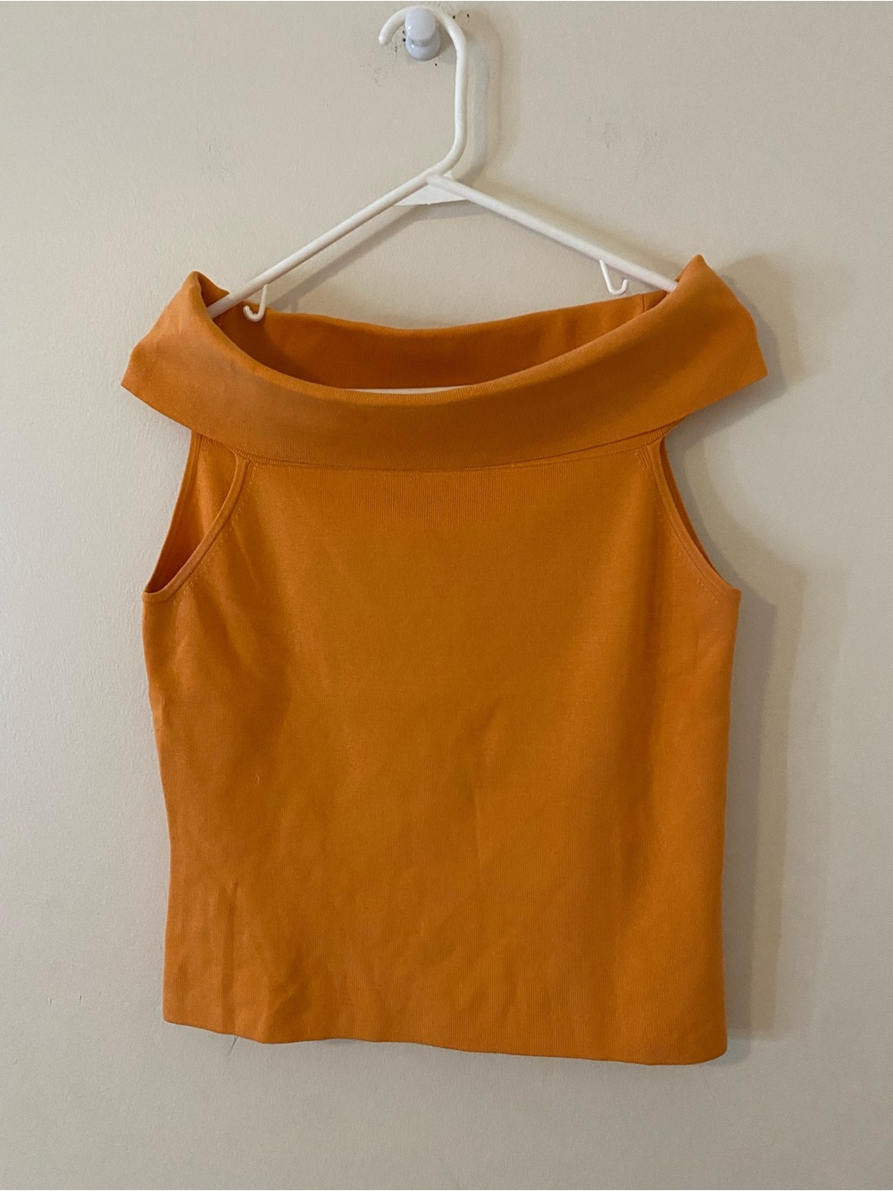 Willi Smith Silk blend Orange Off-Shoulder Sleeveless Camisole